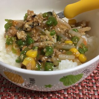 【幼児食】豚ひき肉と野菜のあんかけ★